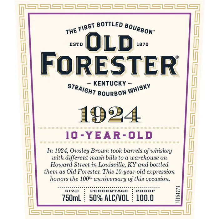 Old Forester 1924 10 Year Old Kentucky Straight Bourbon Whisky